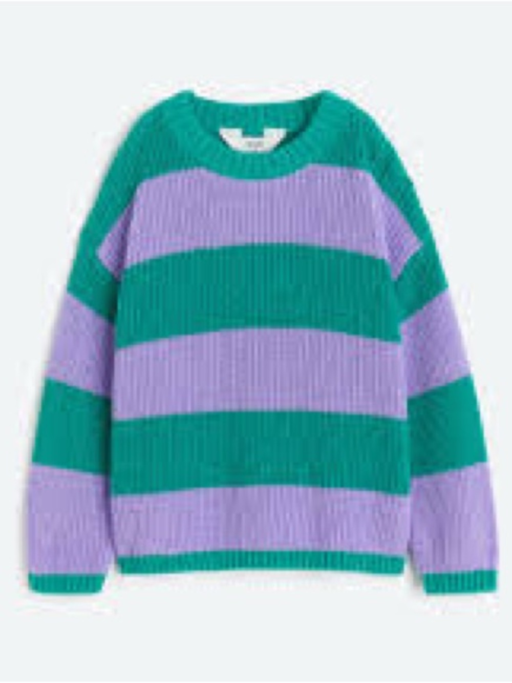 H&M Eva Chen Striped Crewneck Sweater in Green and Lavender